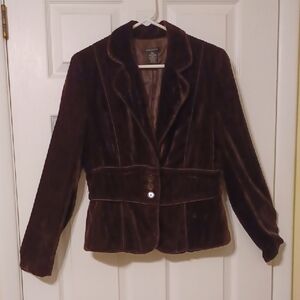 Autograph Sz 8, Vintage, Chocolate Velvet, Tapered Blazer.